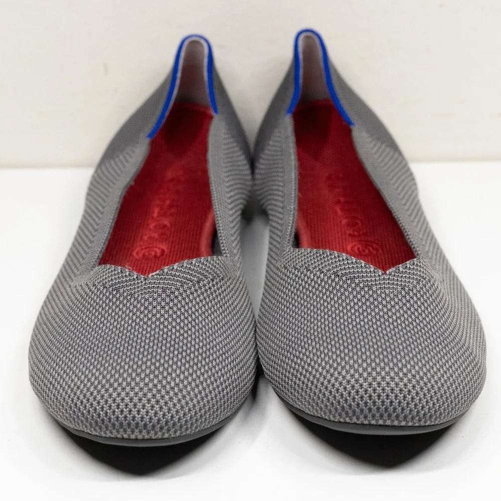 ROTHYS The Flat Knit Round Toe Ballet Flats Gray Sz 11.5